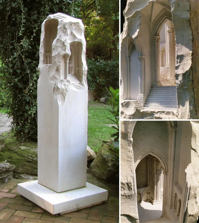 Artist Sculpts Incredible Architectural Spaces That Are Carved Into Marble And Stone (30 New Pics)