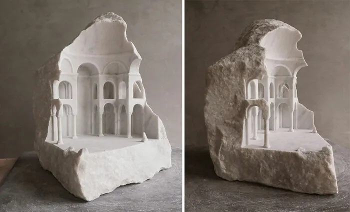 Artist Sculpts Incredible Architectural Spaces That Are Carved Into Marble And Stone (30 New Pics)