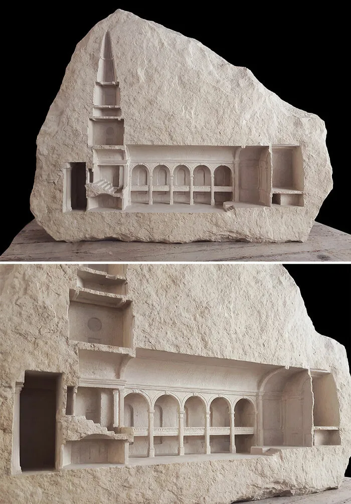 Artist Sculpts Incredible Architectural Spaces That Are Carved Into Marble And Stone (30 New Pics)