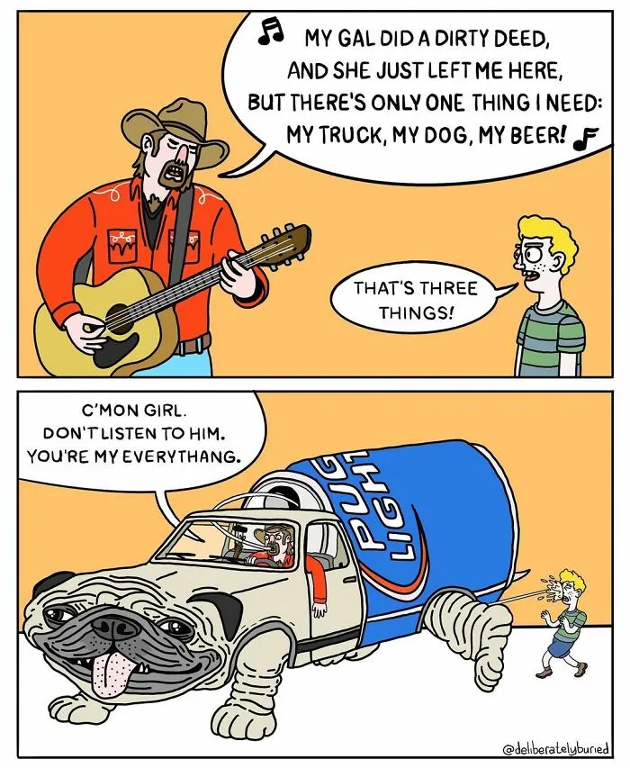 30 Funny Comics For Those With A Darker Sense Of Humor By "Deliberately Buried Comics"