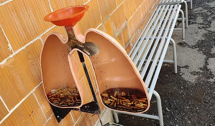 An Ashtray That Gives A Visual Representation Of The Negative Effects Of Smoking Cigarettes