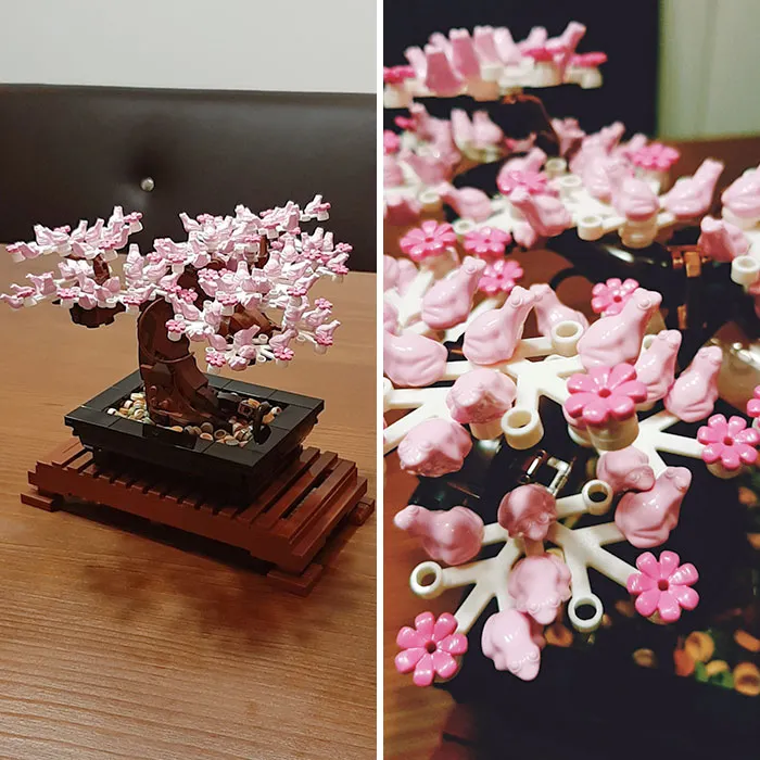 The Blossoms On My LEGO Bonsai Are Small Frogs