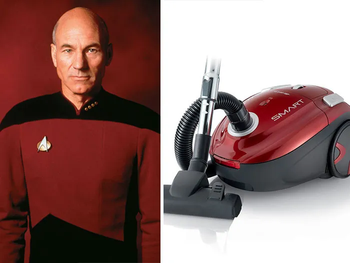 Esta tuitera pone a Sir Patrick Stewart junto a aspiradoras a juego con él, y es tan divertido como acertado (14 fotos)