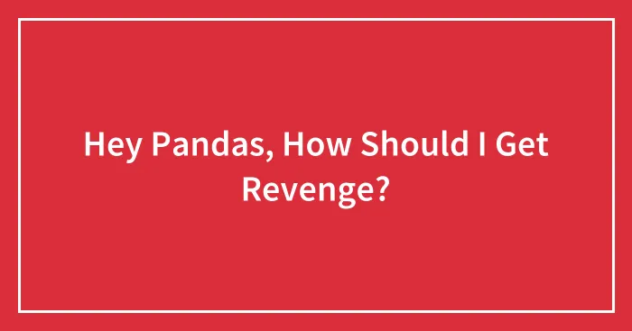 Hey Pandas, How Should I Get Revenge?