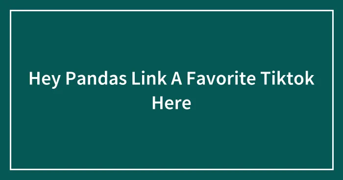 Hey Pandas Link A Favorite Tiktok Here