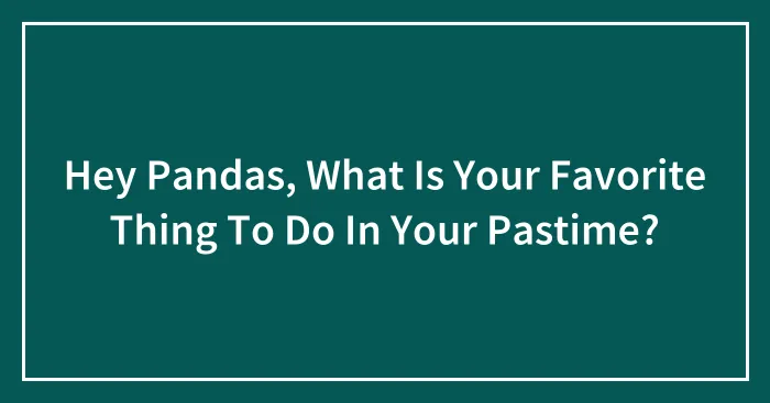 Hey Pandas, What Is Your Favorite Thing To Do In Your Pastime? (Closed)