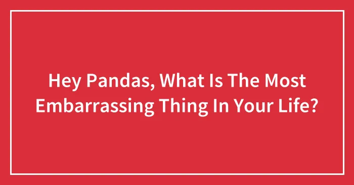Hey Pandas, What Is The Most Embarrassing Thing In Your Life? (Closed)