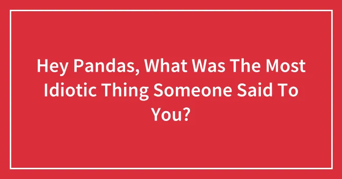 Hey Pandas, What Was The Most Idiotic Thing Someone Said To You?