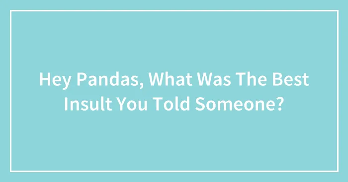 Hey Pandas, What Was The Best Insult You Told Someone?