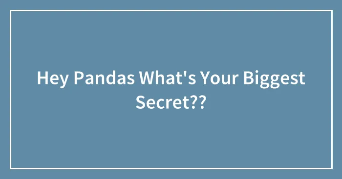 Hey Pandas What's Your Biggest Secret??