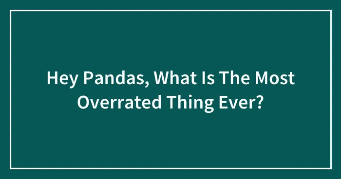 Hey Pandas, What Is The Most Overrated Thing Ever? (Closed)