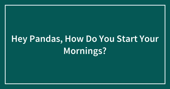 Hey Pandas, How Do You Start Your Mornings? (Closed)