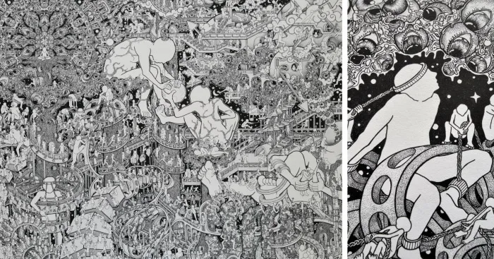 I Spent A 1000+ Hours On A Fineliner Drawing Called 'Recalibration'