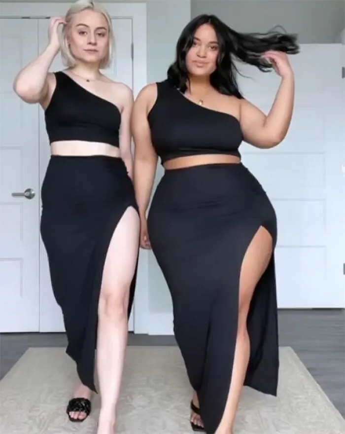 2 Amigas muestran cómo les queda la misma ropa en sus distintos tipos de cuerpo (30 nuevas fotos)