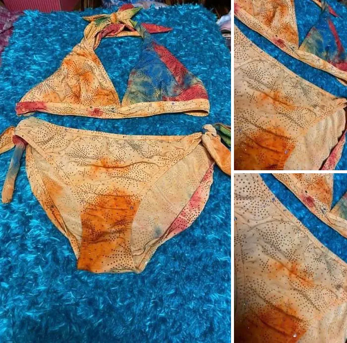 El estampado de estas braguitas de bikini usadas