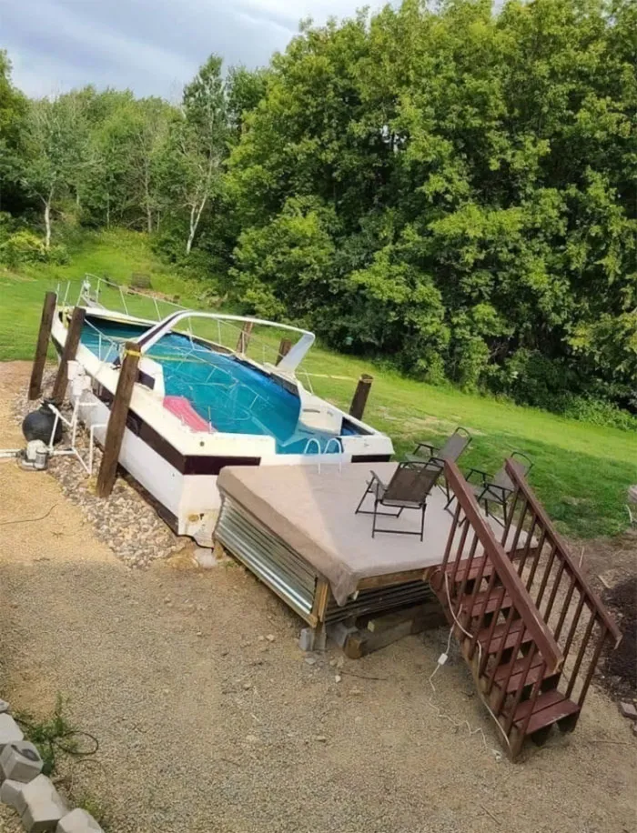 Old Boat As Pool