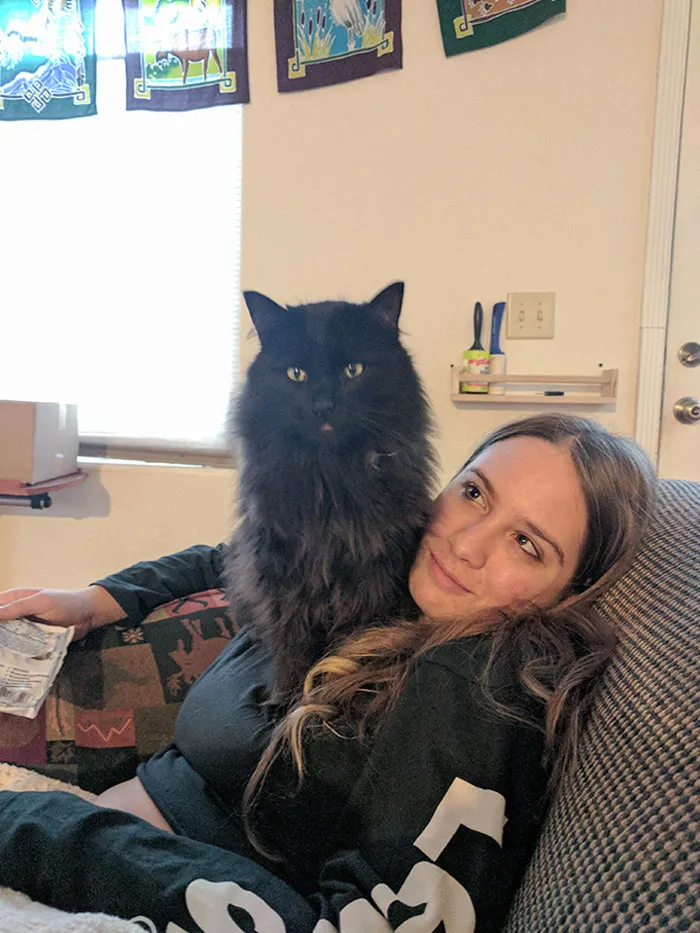 My Cat Likes To Sit On My Chest. It's Uncomfortable But She's Just Too Damn Cute