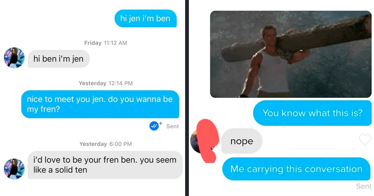 50 Hilarious And Awkward Tinder Chats Shared Online