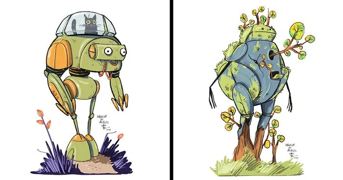 I Wanted To Step Out Of My Comfort Zone, So I Took The 'March Of Robots' Challenge (31 Drawings)