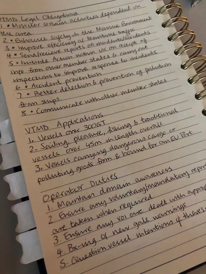 Here’s My Handwriting - Notes In Prep For A Maritime Exam!