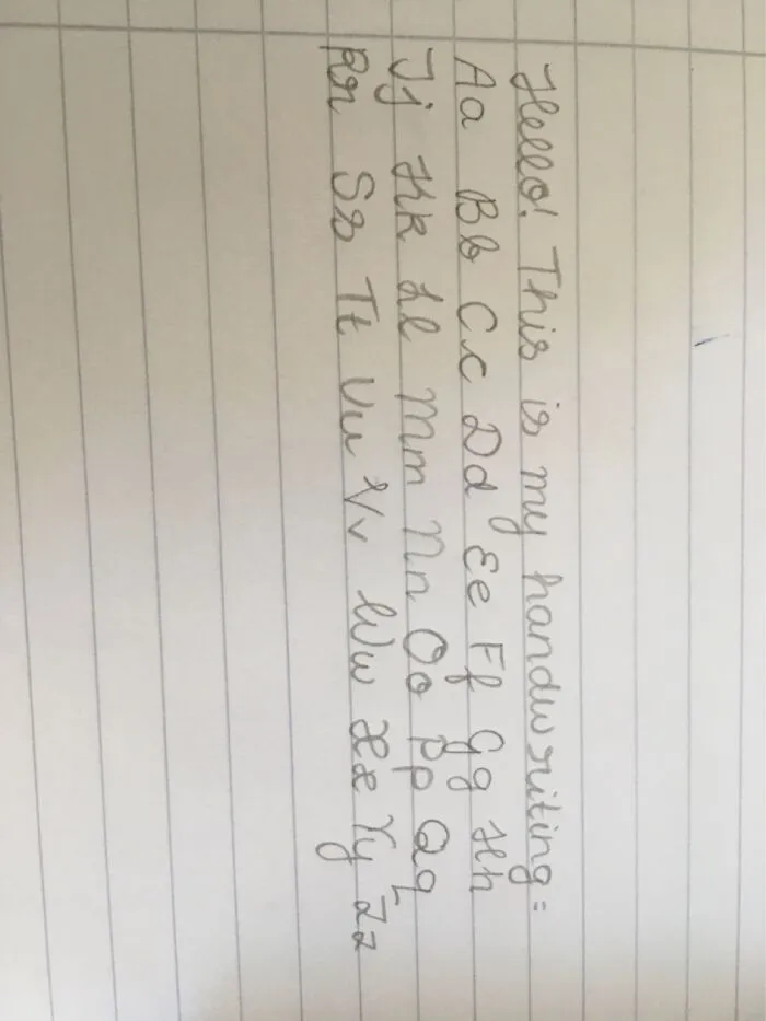 Here, This Is Mine. I Hope You Can Read My Handwriting!