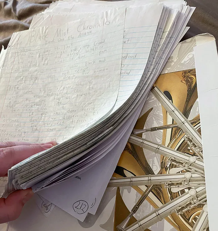Digging Through Old Boxes At 4am And Found A 200+ Page Novel That I Hand Wrote In 2009 When I Was 12 Years Old