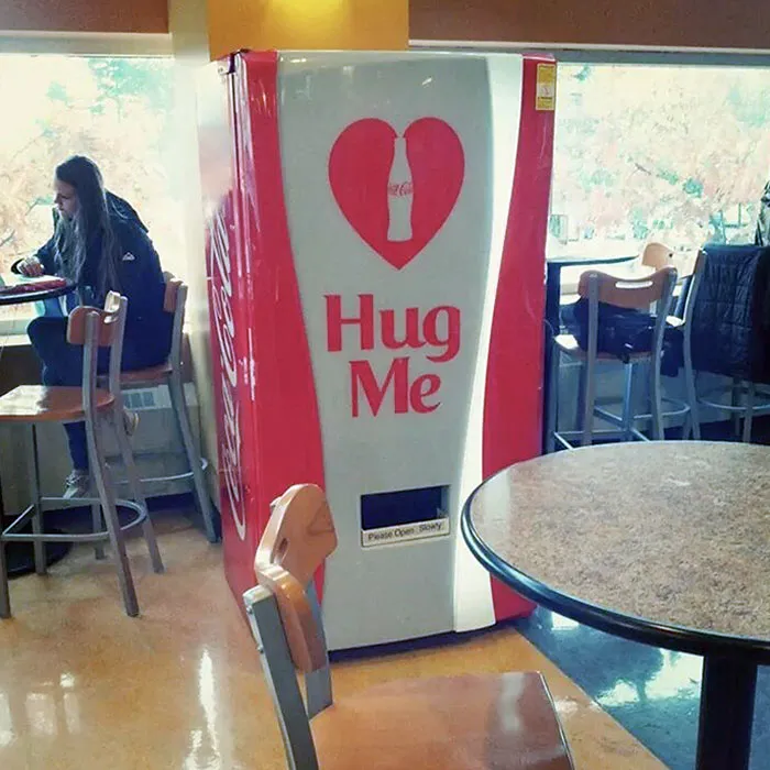 My University Has A Vending Machine That Gives Free Coke If You Hug It