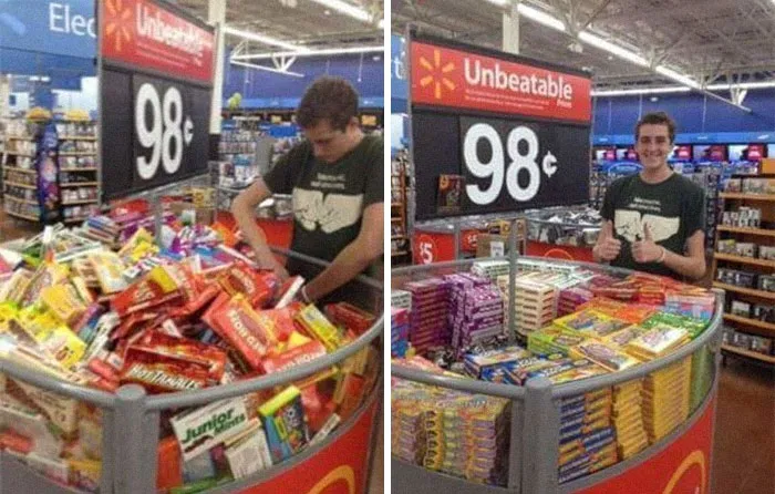 This Man Is My Hero. He Sorted Out A Sale Bin Of Candy. Found It Satisfying