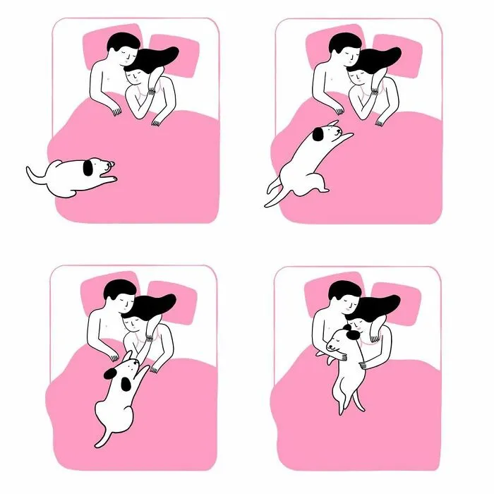 Artist Expresses Her Love For Cats And Dogs In Adorable Minimalist Illustrations (36 Pics)