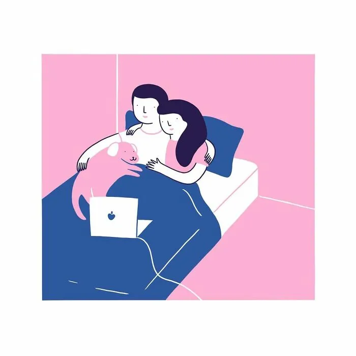 Artist Expresses Her Love For Cats And Dogs In Adorable Minimalist Illustrations (36 Pics)