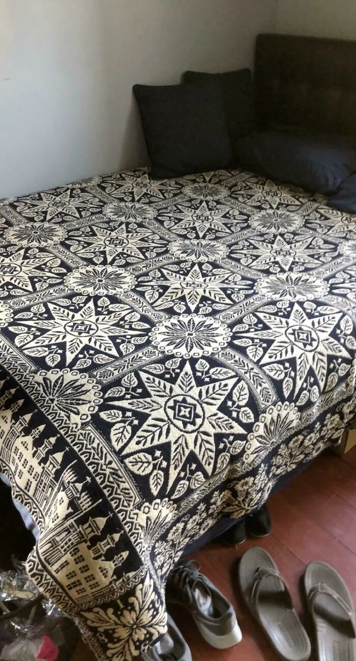 Handmade Jacquard Woven Coverlet From 1835. Saved It From An Estate Sale For $75 Now It’s One Of My Prized Possessions
