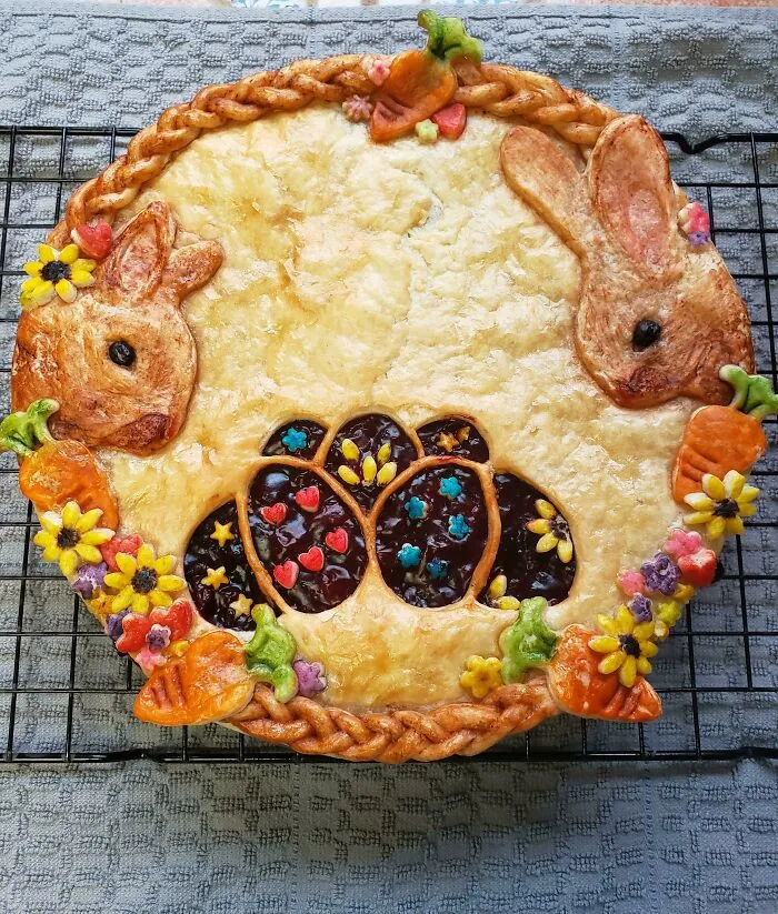 Homemade Cherry/Blueberry Bunny Pie