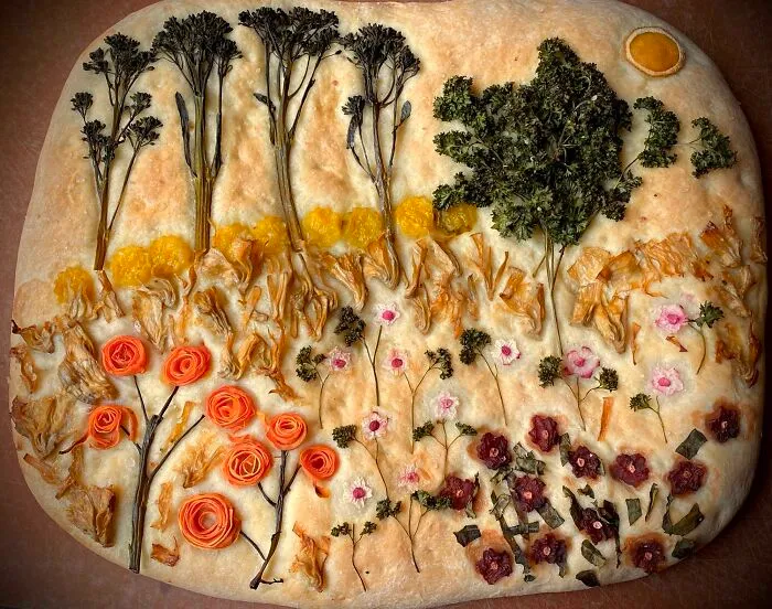 Paisaje de Focaccia casero