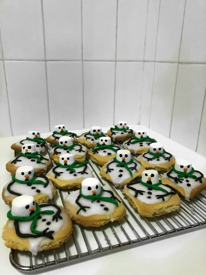 Homemade Melting Snowman Sugar Cookies