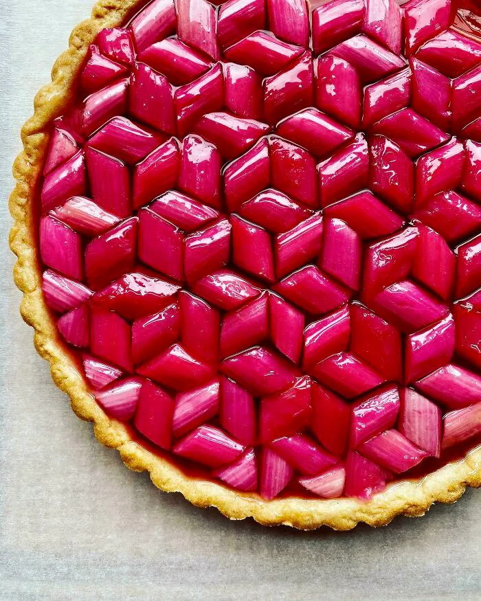 Homemade Poached Rhubarb Frangipane Tart