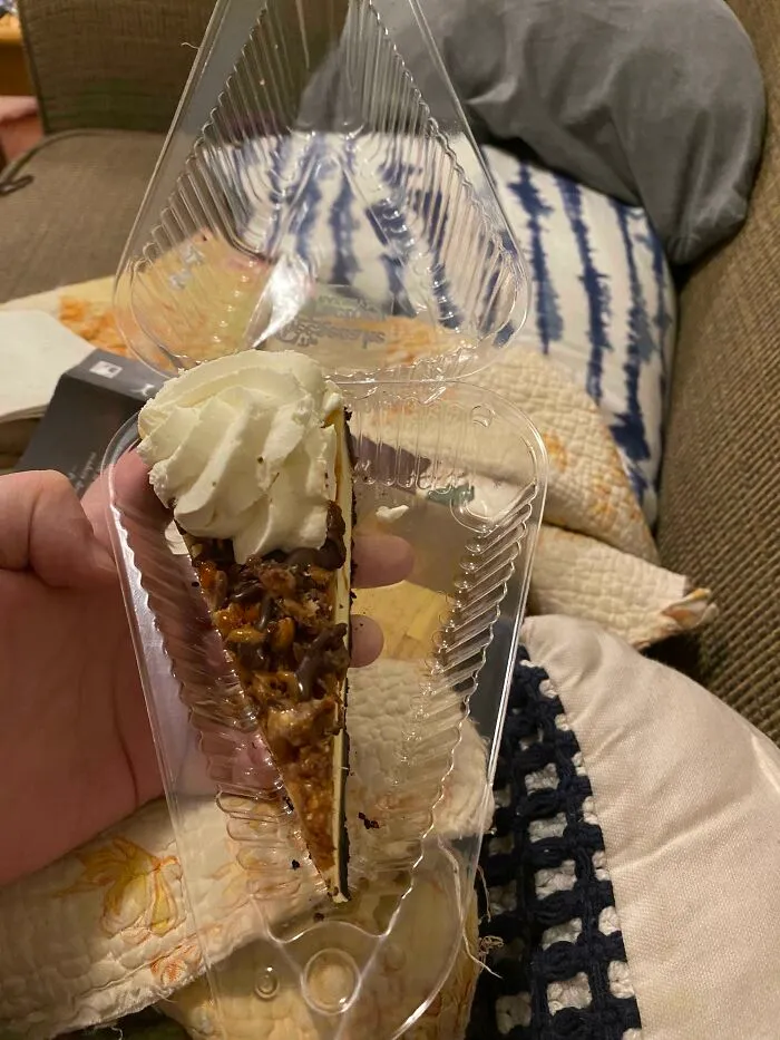 10 Dollar Slice Of Cheesecake!!! The Container Could Have Fit An Entire Second Slice Easily