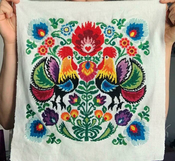 My First Cross Stich Ever. Bought This Pattern Close To My Place. Don’t Judge!