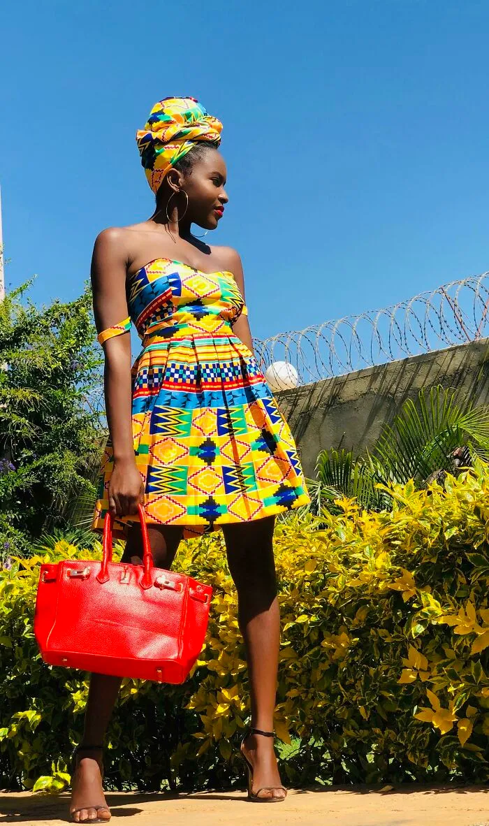 Self Drafted. No Pattern. Outfit I Made From Scratch From Kente Fabric