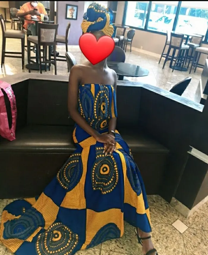 Vestido de sirena con estampado africano