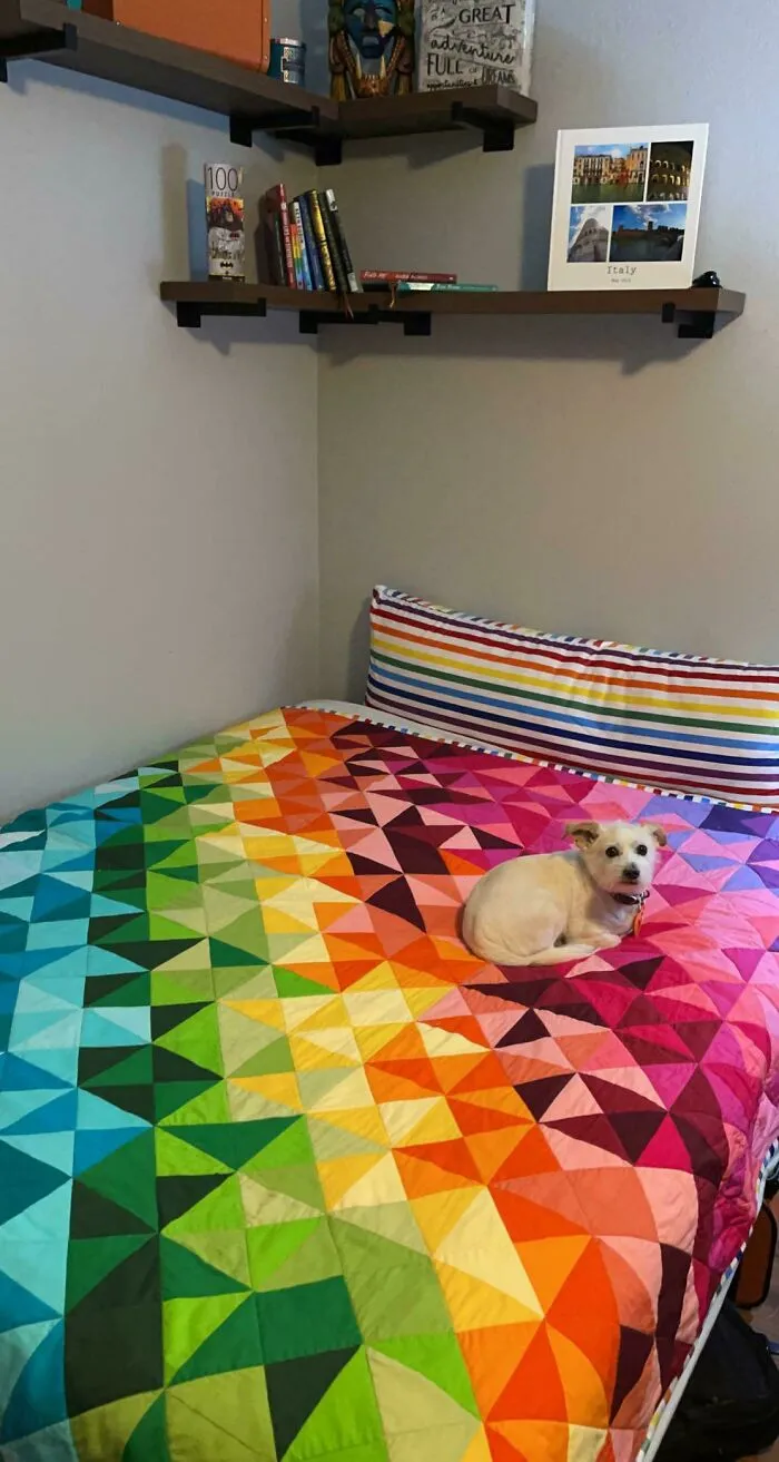 Finished My Rainbow Quilt! And A Body Pillow Case To Match. Happy Pride Month!