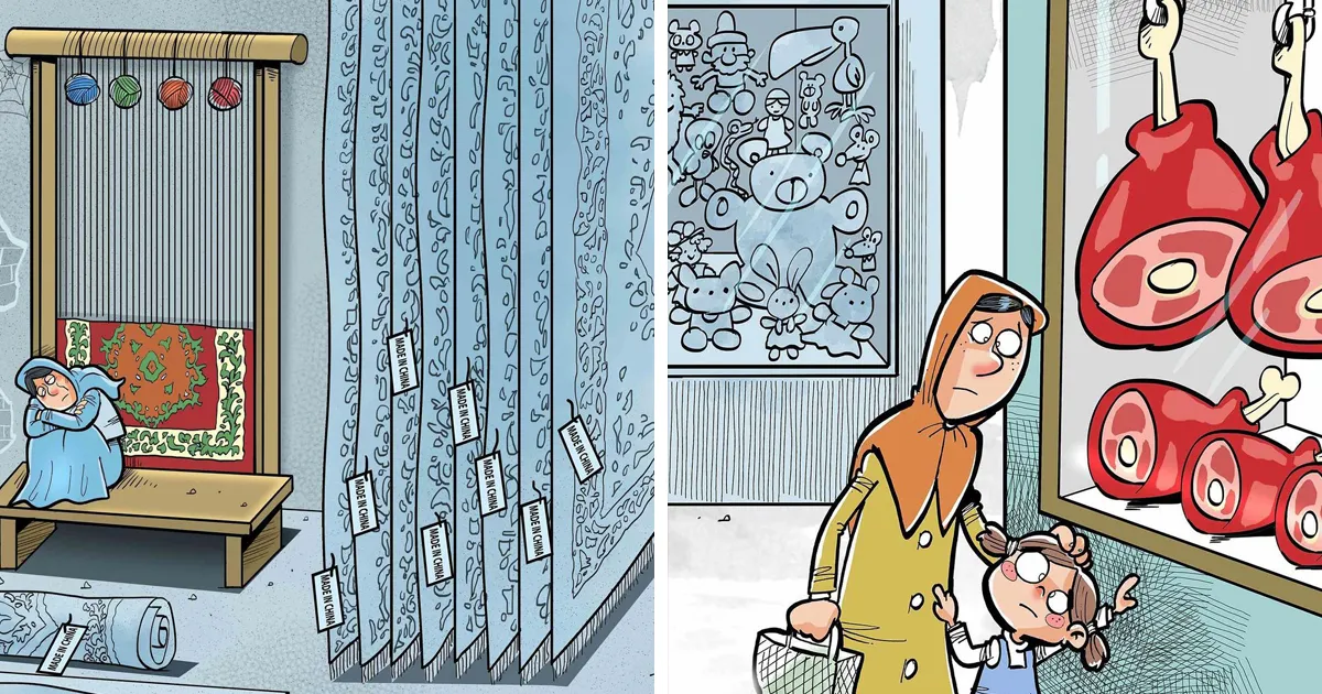 Este artista lanza una mirada crítica a la sociedad moderna y llama la atención sobre los problemas del mundo actual con sus ilustraciones que invitan a la reflexión
