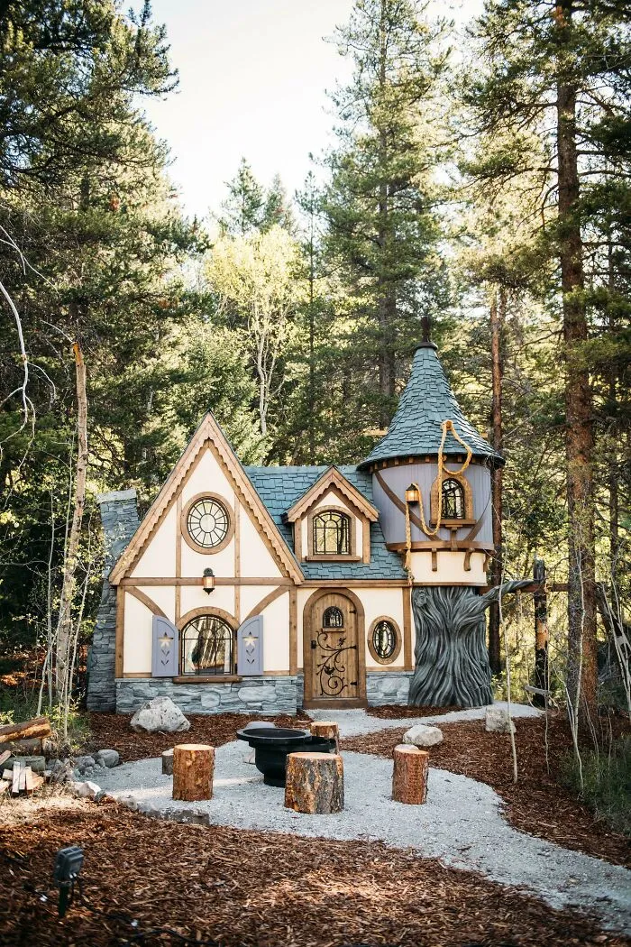 I Finally Got My Cottage Built. It’s Small At 220’ With A Bathroom On The Back And Will Comfortably Sleep 6 (Including A Round Bed In Rapunzels Tower)