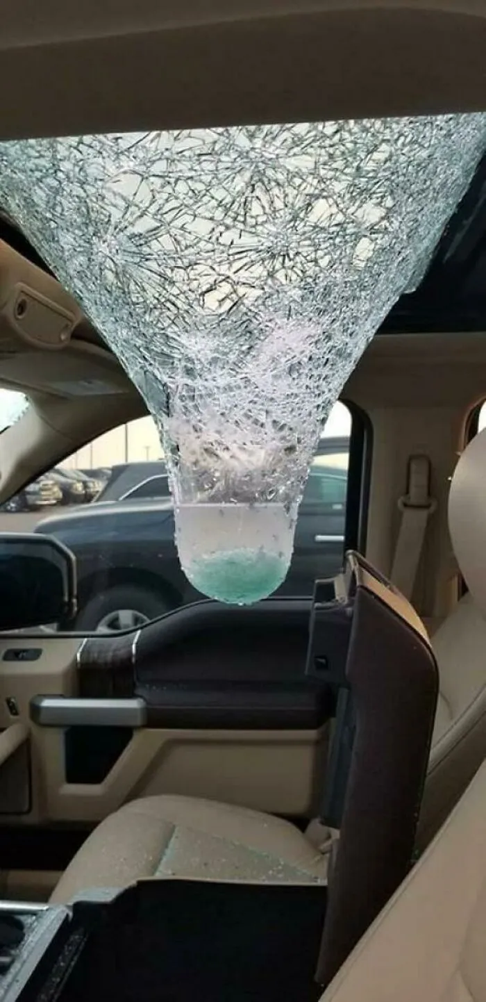 Hail Damage To Sun Roof