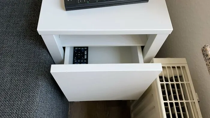 Sofa Was There First. Didn‘T Know What To Do With The Small Cabinet. It‘S Like It Was Made For This Spot
