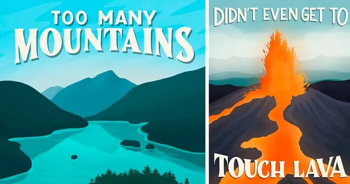 Artist Can't Believe Some Tourists Actually Leave One-Star Reviews For National Parks, Decides To Illustrate Them (New Pics)