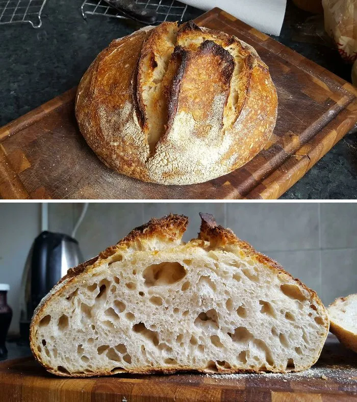 Pan casero de masa madre