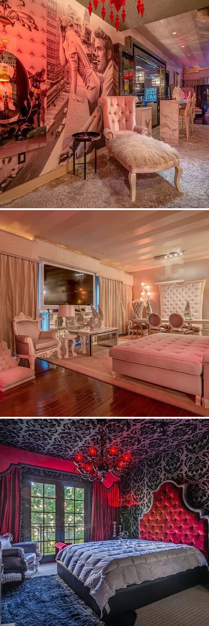 This Home’s Transition From Pink And Dainty To Vampy And Brooding Is *chefs Kiss* 225 S Hamilton Dr., Beverly Hills, California