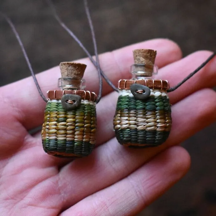 Self-Taught Artist Transforms Leaves And Weeds Into 30 Mini Hand-Woven Baskets