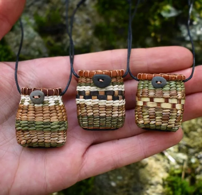 Self-Taught Artist Transforms Leaves And Weeds Into 30 Mini Hand-Woven Baskets