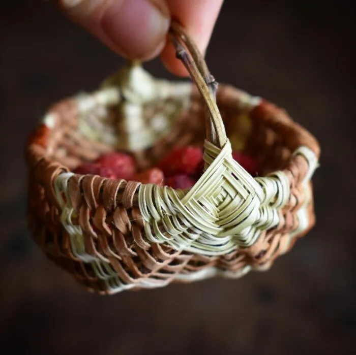 Self-Taught Artist Transforms Leaves And Weeds Into 30 Mini Hand-Woven Baskets